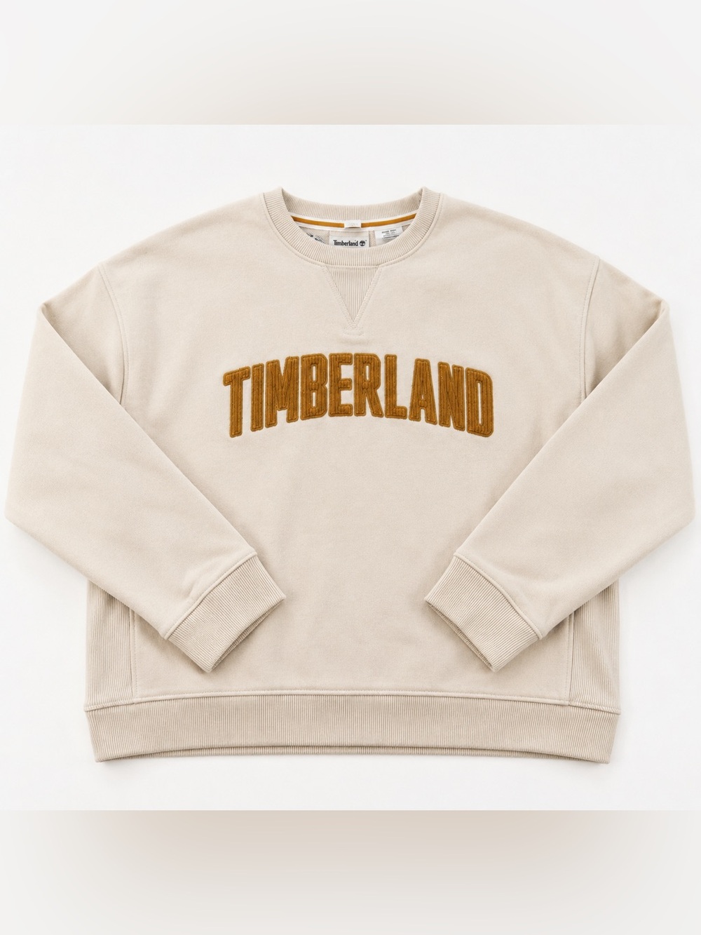Timberland Cream Embroidered Logo Crewneck Sweatshirt women’s m